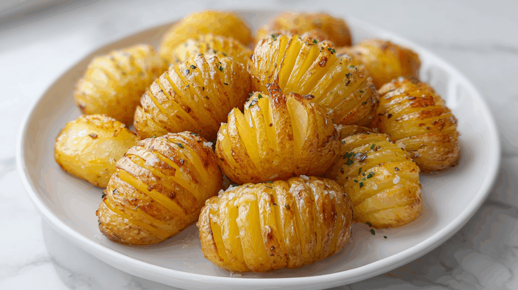 Air Fryer Mini Hasselback Potatoes: Crispy, Flavor-Packed Side Ready Fast 7 Air fryer mini hasselback potatoes on plate